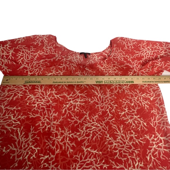 Daisy Fuentes Coral Reef Blouse Top Semi-Sheer size XL pink - Picture 6 of 6